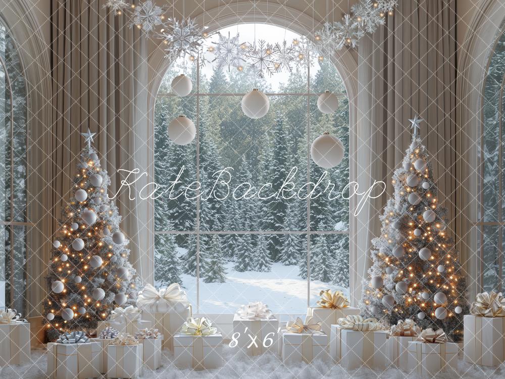 Kate Noël Arbre Cadeaux Fenêtre Toile de fond conçue par Mini MakeBelieve