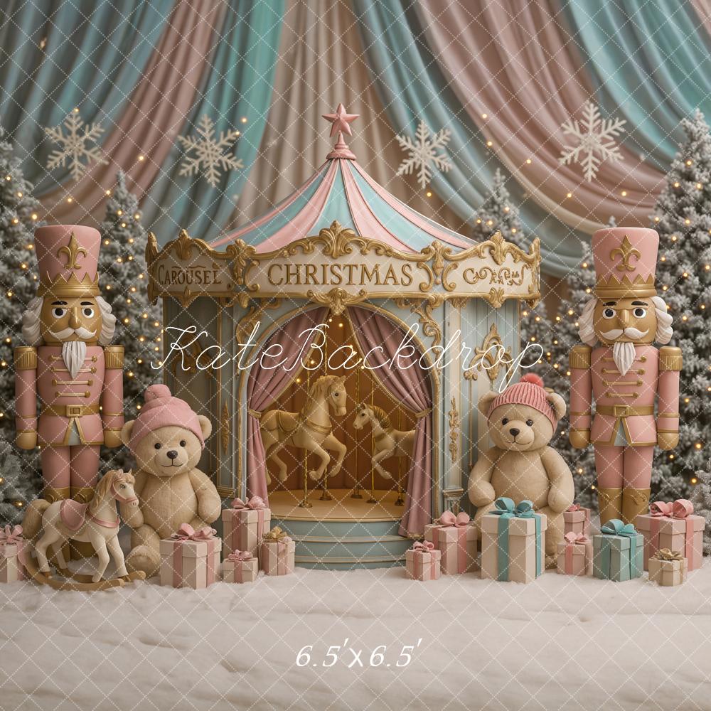 Kate Noël Carrousel Soldats Ours Cadeaux Toile de fond conçue par Ashley Paul