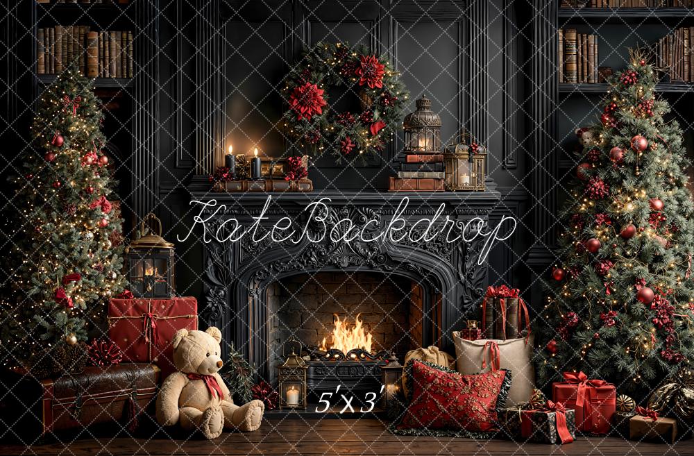 Kate Noël Cheminée Ours Cadeaux Toile de fond conçue par Emetselch