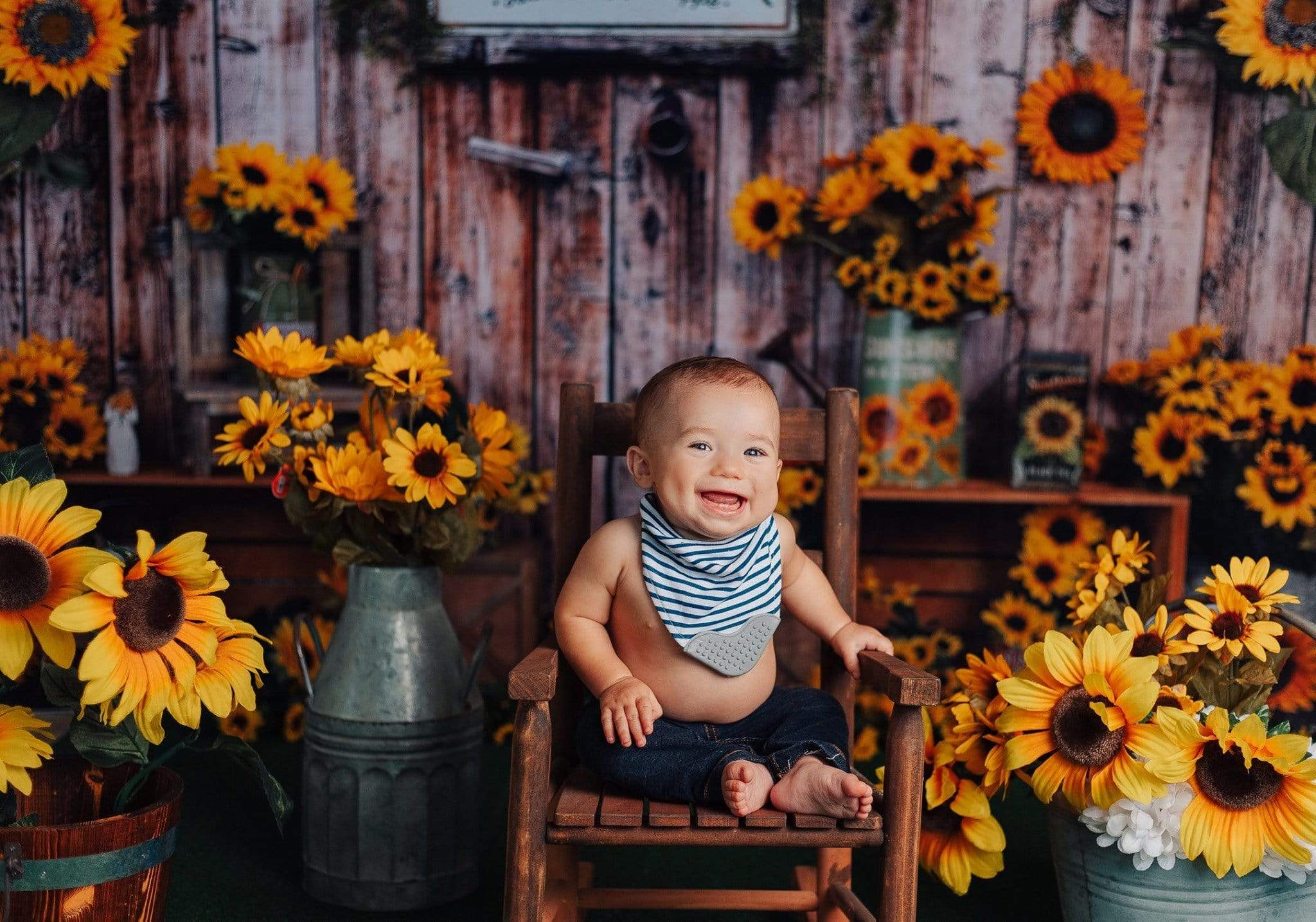 Kate Tournesol Mur Bois Automne Toile de fond pour la photographie - Kate Backdrop FR