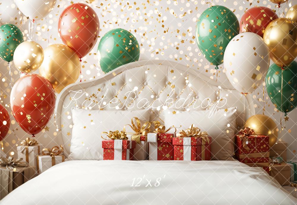 Kate Noël Lit Ballons Cadeaux Toile de fond en Laine conçue par Emetselch - Kate Backdrop FR