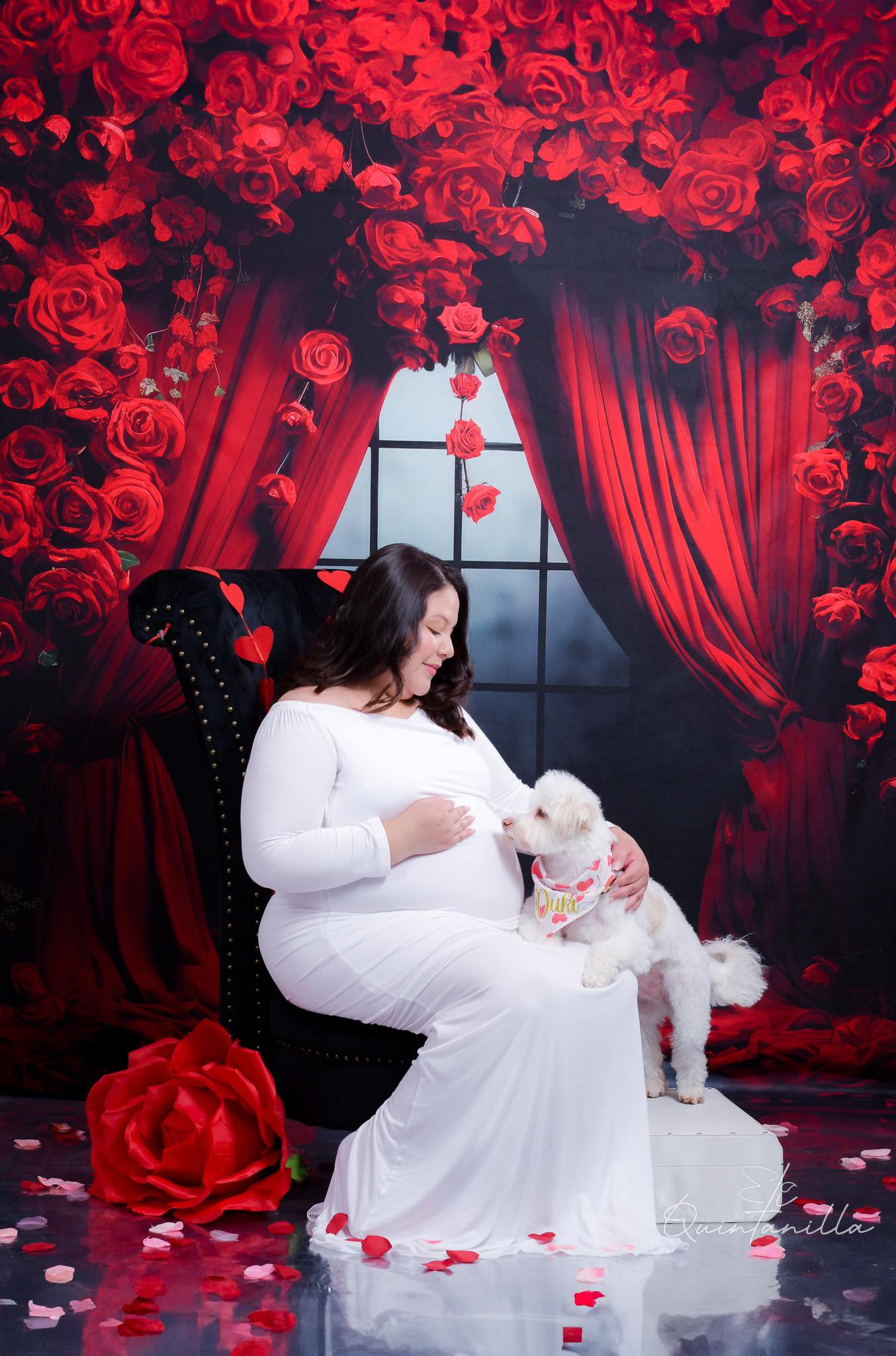 Kate Roses Rideaux Rouge Saint Valentin Toile de fond conçue par Mini MakeBelieve - Kate Backdrop FR