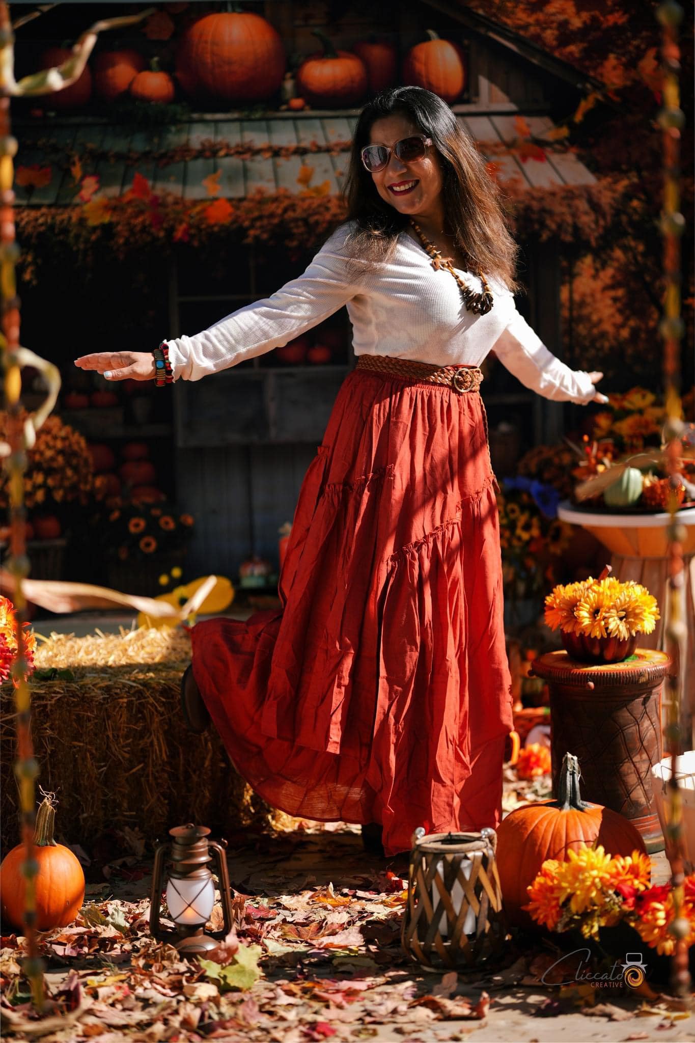 Kate Automne Citrouille Grange Érable Jaune Toile de fond conçue par Emetselch - Kate Backdrop FR
