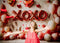 Kate Saint-Valentin XOXO Ballons Rouge Toile de fond conçue par Patty Roberts - Kate Backdrop FR