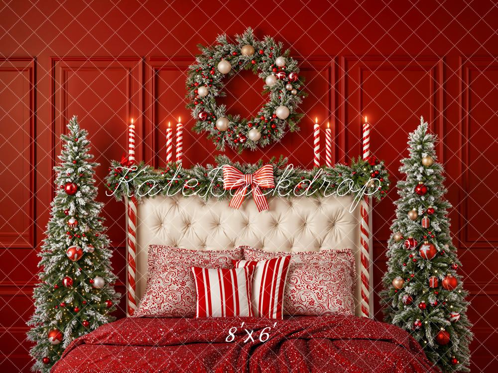 Kate Noël Chambre Lit Rouge Toile de fond en Laine conçue par Emetselch - Kate Backdrop FR