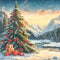 Kate Noël Sapin Cadeaux Neige Montagne Toile de fond conçue par Emetselch - Kate Backdrop FR