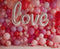 Kate Saint Valentin Ballons Love Rose Toile de fond en Laine conçue par Emetselch