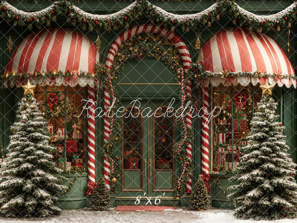 Kate Noël Boutique Porte Sapins Toile de fond conçue par Emetselch - Kate Backdrop FR