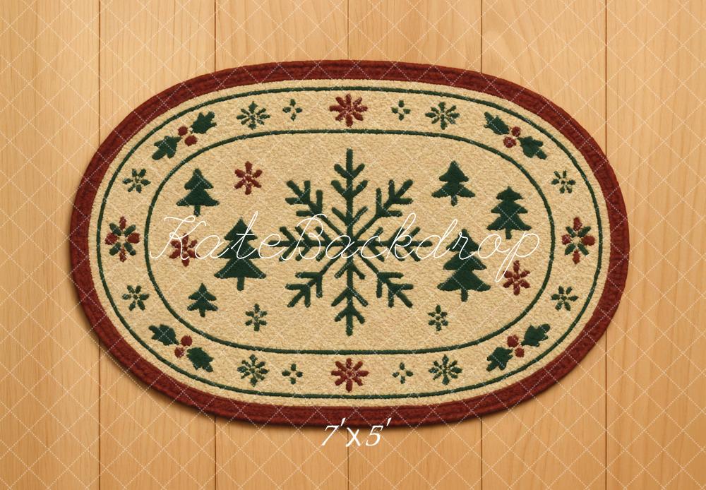 Kate Noël Flocon Sapins Bois Sol Toile de fond conçue par Mini MakeBelieve