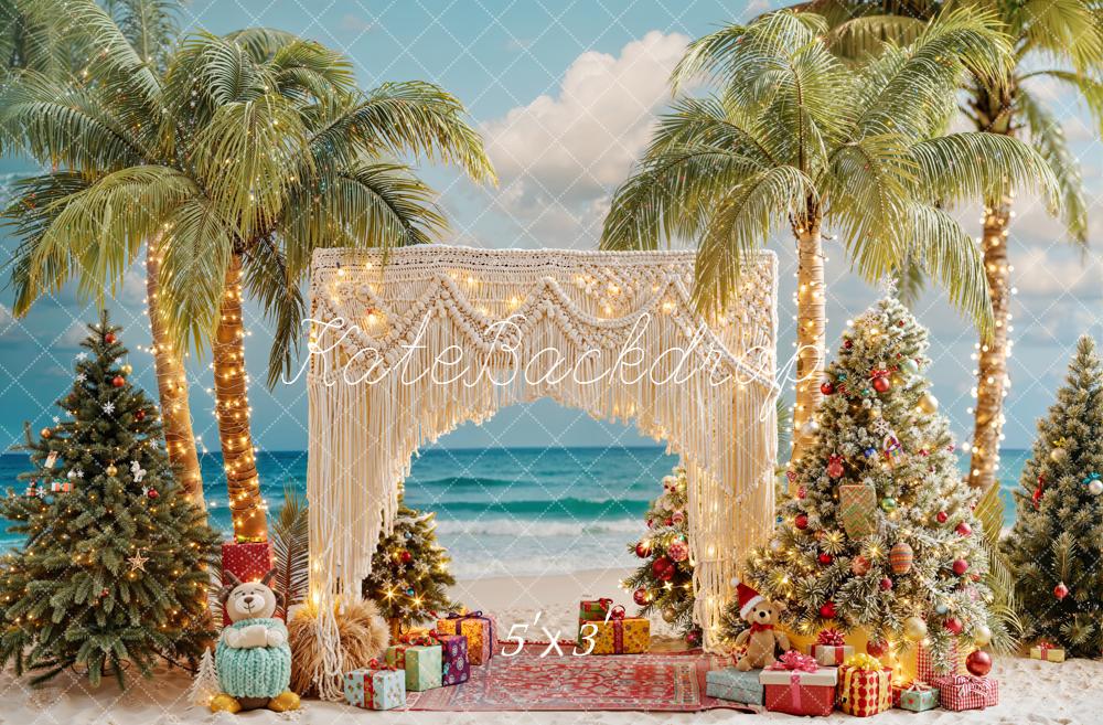 Kate Noël Plage Sapins Palmiers Toile de fond conçue par Emetselch