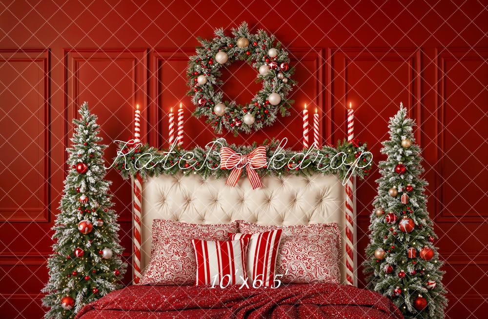 Kate Noël Chambre Lit Rouge Toile de fond en Laine conçue par Emetselch - Kate Backdrop FR