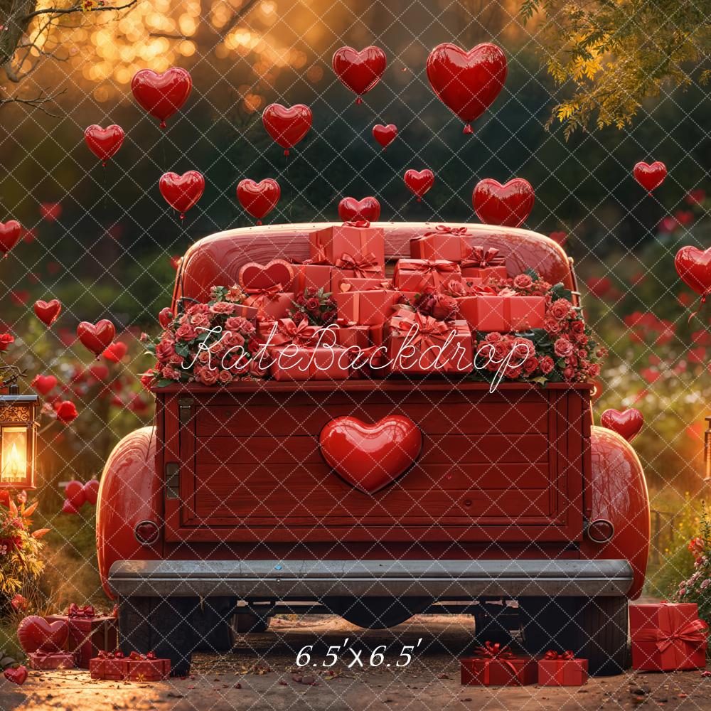 Kate Saint Valentin Voiture Cœurs Roses Toile de fond conçue par Emetselch - Kate Backdrop FR
