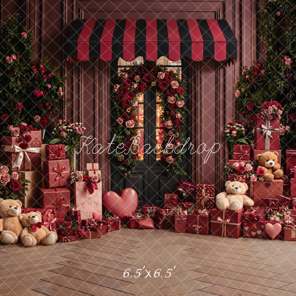 Kate Saint Valentin Fleurs Cadeaux Ours Toile de fond conçue par Emetselch