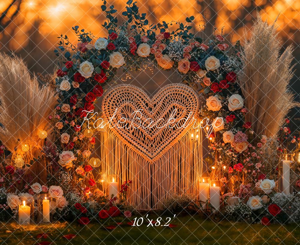 Kate Saint Valentin Arche Fleurs Macramé Toile de fond conçue par Emetselch