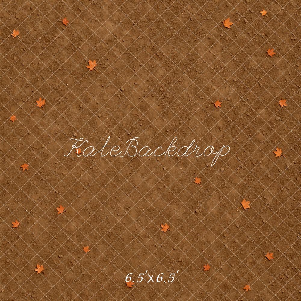Kate Automne Feuilles Marron Sol Toile de fond conçue par Mini MakeBelieve