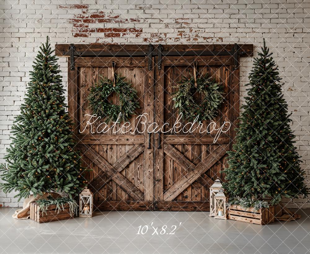 Kate Noël Sapins Porte Bois Toile de fond en Laine conçue par Emetselch