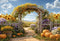 Kate Automne Arche Tournesols Citrouilles Toile de fond en Laine conçue par Emetselch - Kate Backdrop FR