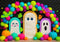 Kate Halloween Fantômes Citrouilles Ballons Toile de fond conçue par Mini MakeBelieve - Kate Backdrop FR