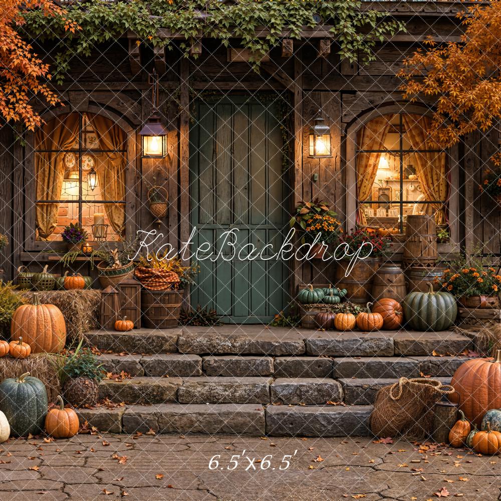 Kate Automne Maison Citrouilles Lumière Toile de fond conçue par Emetselch - Kate Backdrop FR