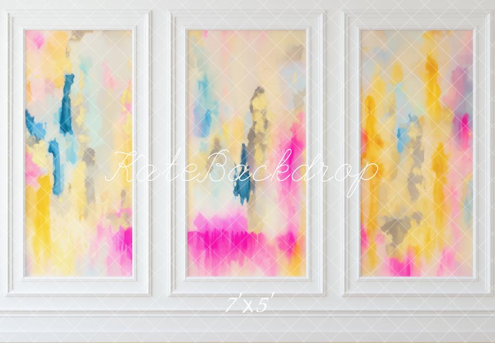 Kate Mur Rétro Art Abstrait Coloré Toile de fond conçue par Mini MakeBelieve