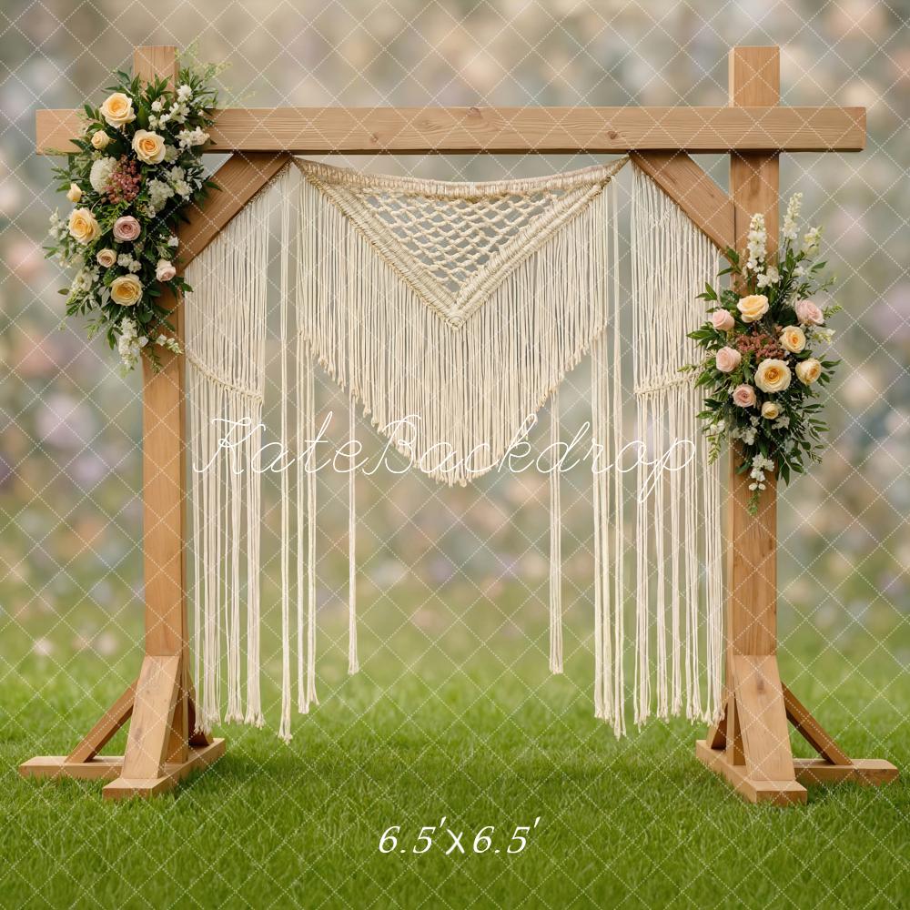Kate Mariage Arche Fleurs Macramé Toile de fond conçue par Mini MakeBelieve