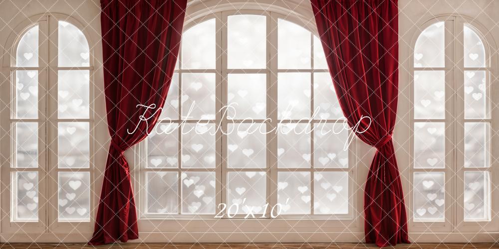 Kate Saint Valentin Fenêtre Rideaux Rouge Toile de fond conçue par Emetselch