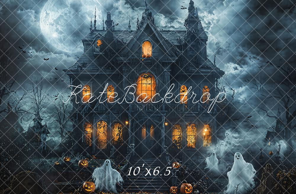 Kate Halloween Maison Hantée Fantômes Toile de fond en Laine conçue par Emetselch - Kate Backdrop FR