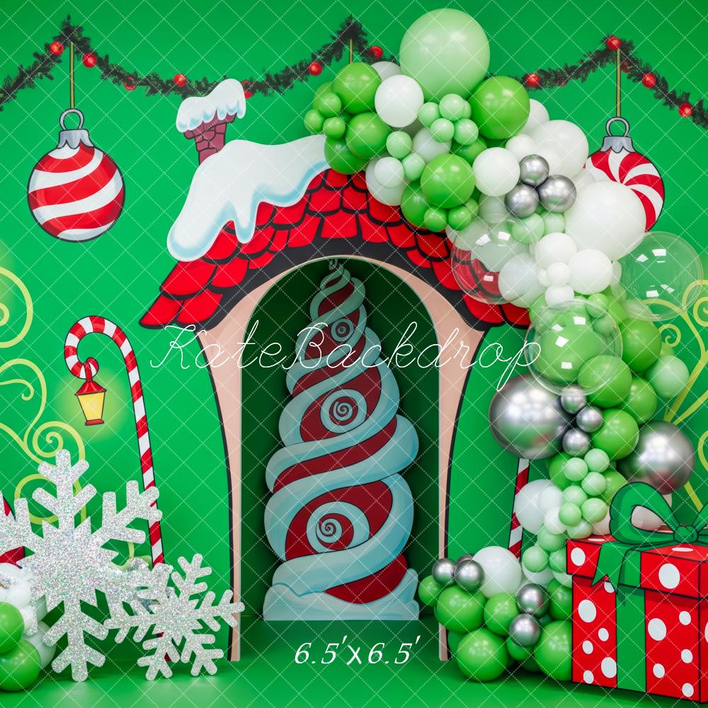 Kate Noël Bonbons Porte Ballons Vert Toile de fond conçue par Patty Roberts - Kate Backdrop FR