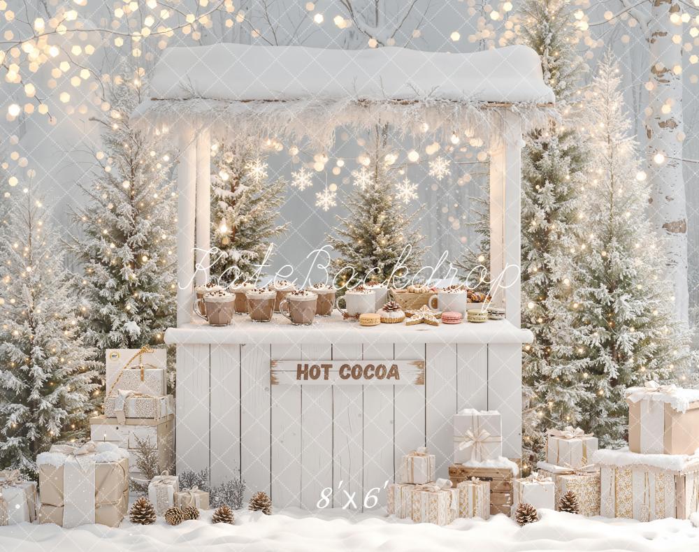 Kate Hiver Chocolat Cadeaux Sapin Toile de fond en Laine conçue par Emetselch