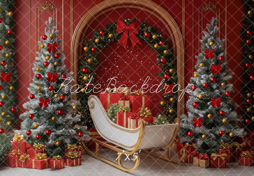 Kate Noël Arche Cadeaux Traîneau Rouge Toile de fond conçue par Mini MakeBelieve