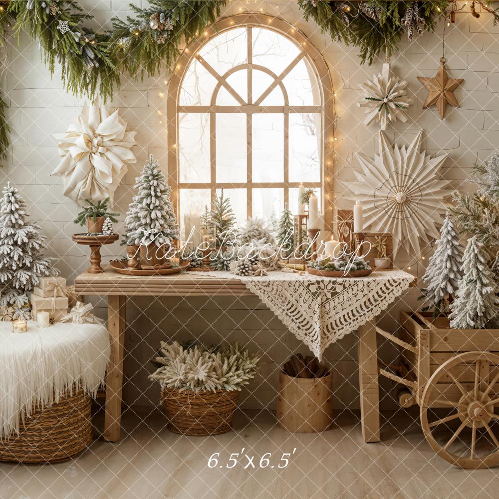 Kate Noël Fenêtre Sapins Table Toile de fond conçue par Emetselch