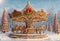 Kate Noël Carrousel Pain d’épice Neige Toile de fond conçue par Emetselch - Kate Backdrop FR