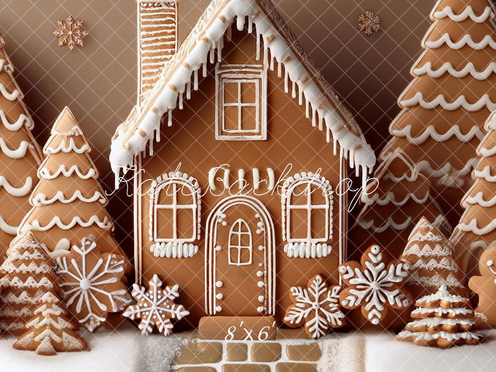 Kate Noël Maison Pain D’épice Flocons Toile de fond conçue par Mandy Ringe