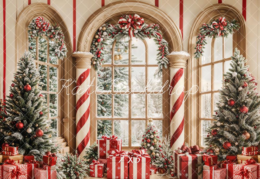 Kate Noël Sapins Cadeaux Fenêtre Toile de fond conçue par Emetselch