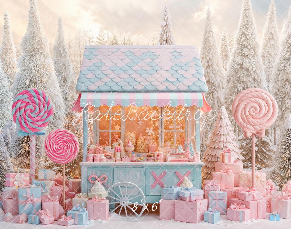 Kate Hiver Bonbons Cadeaux Forêt Toile de fond en Laine conçue par Emetselch