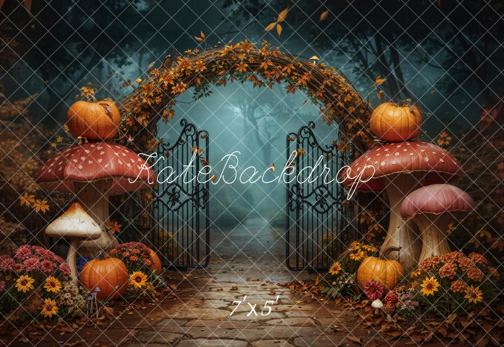 Kate Automne Portail Citrouilles Champignons Toile de fond conçue par Emetselch