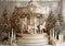 Kate Carrousel Sapins Hiver Cadeaux Toile de fond conçue par Patty Roberts - Kate Backdrop FR