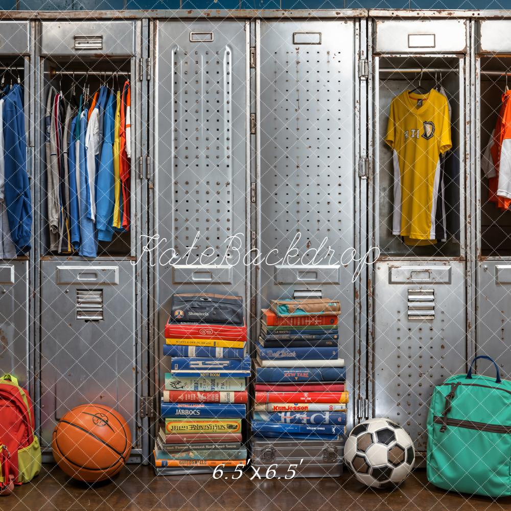 Kate Scolaire Vestiaires Sacs Ballons Livres Toile de fond conçue par Emetselch - Kate Backdrop FR