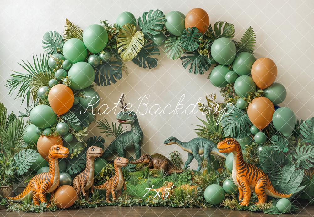 Kate Dinosaure Arc Ballons Feuillage Toile de fond conçue par Emetselch - Kate Backdrop FR