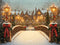 Kate Noël Pont Lampadaires Sapins Toile de fond en Laine conçue par Emetselch - Kate Backdrop FR