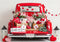 Kate Saint Valentin Camion Rouge Fleurs Lettres Toile de fond conçue par Patty Roberts