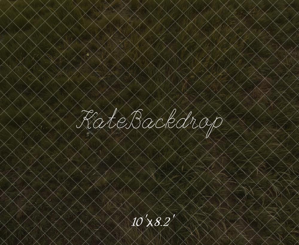 Kate Herbe Verte Texture Sol Toile de fond en Laine conçue par Emetselch - Kate Backdrop FR