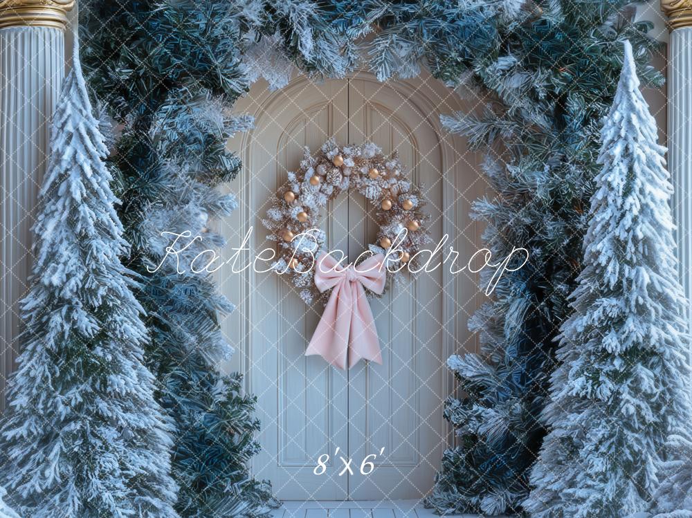 Kate Sapin de Noël Porte Neige Toile de fond conçue par Mini MakeBelieve - Kate Backdrop FR