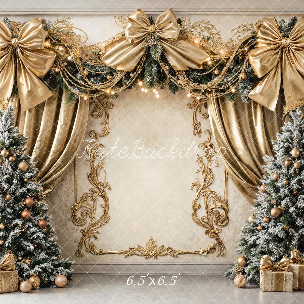 Kate Sapins de Noël Mur Rétro Doré Toile de fond conçue par Emetselch