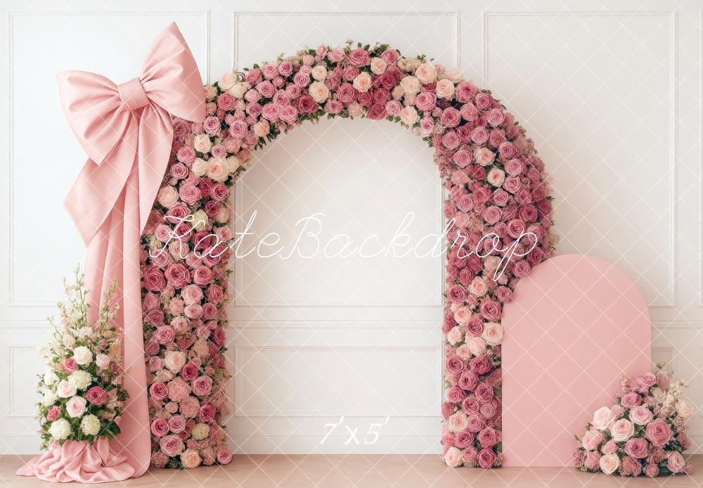 Kate Arc Fleurs Rose Mariage Toile de fond conçue par Mini MakeBelieve - Kate Backdrop FR