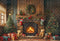 Kate Noël Cheminée Sapins Ours Cadeaux Toile de fond conçue par Emetselch