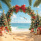Kate Noël Plage Sapin Cadeaux Arc Toile de fond conçue par Emetselch