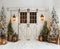 Kate Hiver Porte Lanternes Sapins Toile de fond en Laine conçue par Emetselch