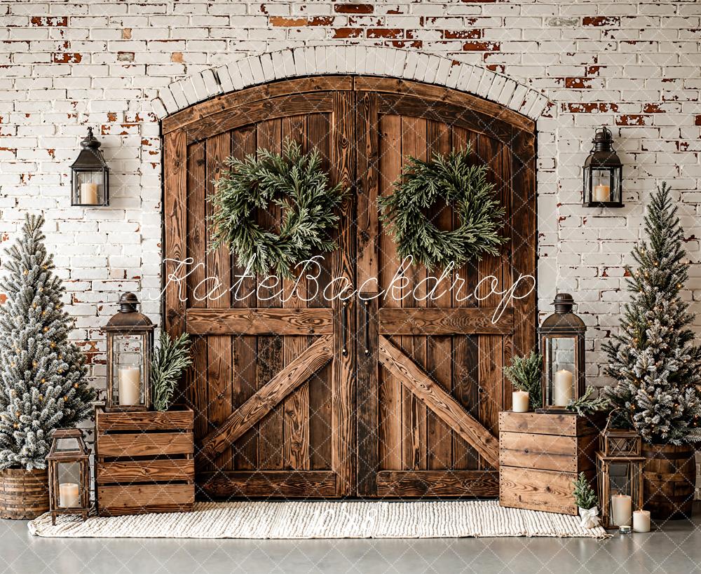 Kate Noël Portes Bois Grange Toile de fond en Laine conçue par Emetselch - Kate Backdrop FR