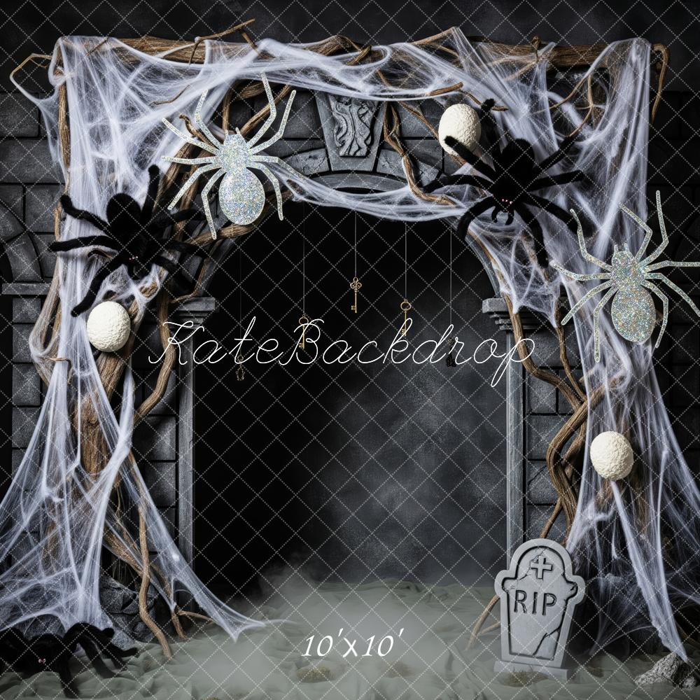 Kate Halloween Araignées Toiles Pierre Toile de fond conçue par Patty Roberts